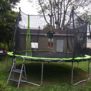 jumping on the trampoline by myself