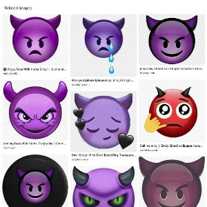 sad face angry horns 