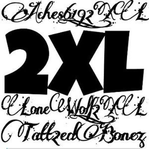 Aches619_2XL Tatt2edBones Lonewolf_2XL  2XL keep ur head ringing  