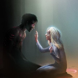 Black devil and white Angel