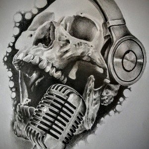 Headphone music.