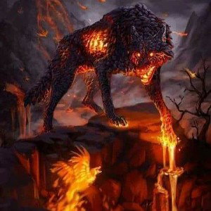Wolves on fire