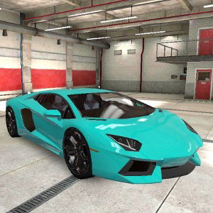 Blue Lamborghini. In russia