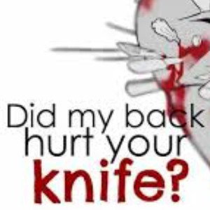 Knife in the back.