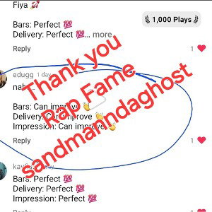 Thank you Rap fame