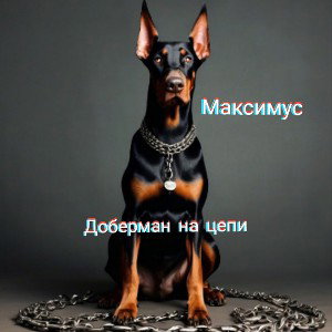 Доберман на цепи