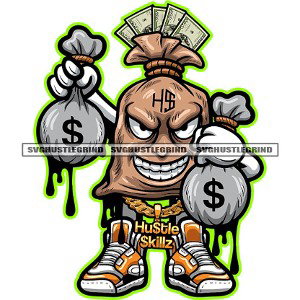 - Cash, in a brown paper bag