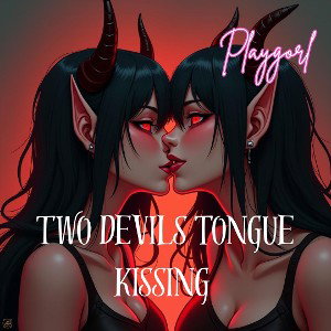 2 devils tongue kissing