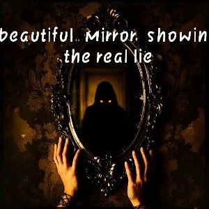beautiful  mirror showing  the real lie