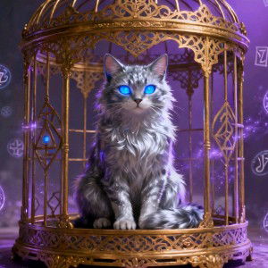 Cat in a cage..