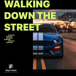 Walking down the street 