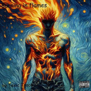 Burning in flames