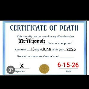 Certificate of Death (Astrophysicist) Diss 