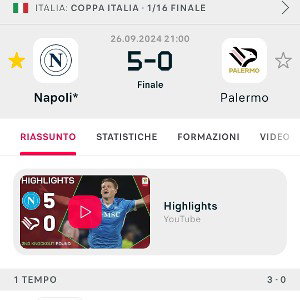 Napoli - Palermo 5 a 0 Napoli
