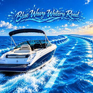 blue wavy watery road