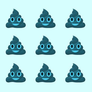 Blue poo