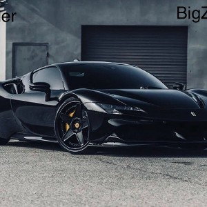 blacked out Ferrari 