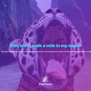 they can’t walk a mile in my shoes 