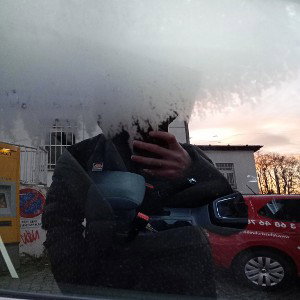 Ja fahre durch die Stadt 