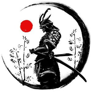 samurai blanco y negro