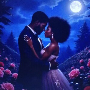 "A 'MIDNIGHT VISIT'[W/ROSES]"