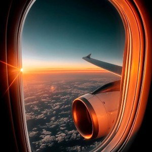 on airplane