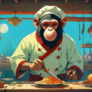Monkey chef on parade