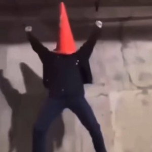 Stuck (in a traffic cone)