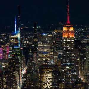 Late night city lights