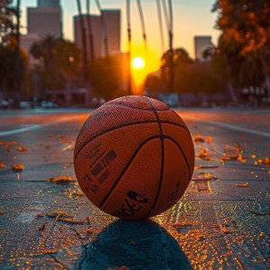 Desporto de basquetebol no corredor. 