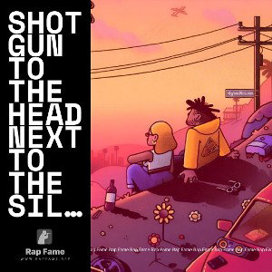 shotgun to the head  next to the silencer 