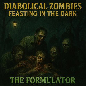 Diabolical zombies feasting in the dark 