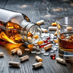 bottles and pills