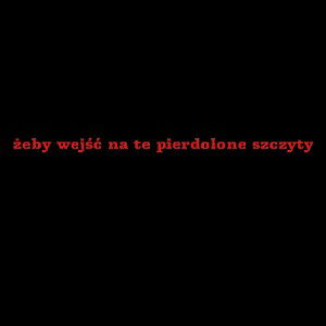 żeby wejść na te pierdolone szczyty