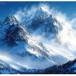 Snowy Mountain by Florisa 