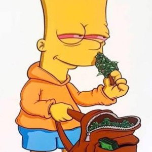 relajado en el barrio fumando mota 