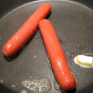 Hotdog on the stove