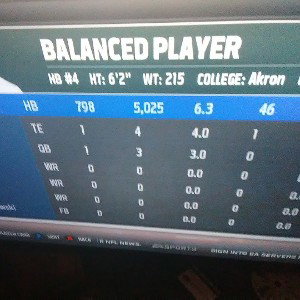 fun... "picture" is myMadden stats myplayer