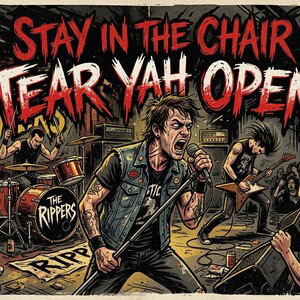 STAY IN THE CHAIR TEAR YAH OPEN 