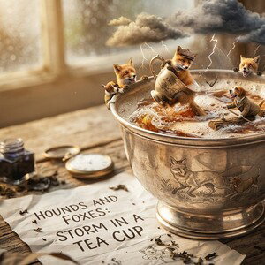 HOUNDS  AND FOXES STORM IN A TEA CUP 