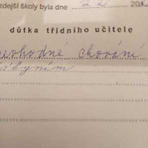 mám důtku třídní ho učitele 