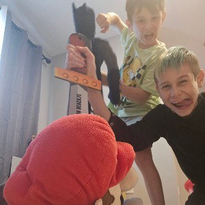 Noah and kamden stomping plushies balls
