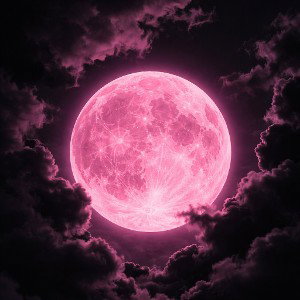 la lune et rose,le nuage son noir 