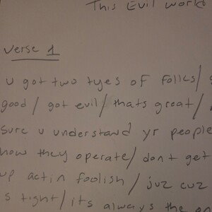 This Evil World (Part 1) Verse
