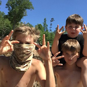 with the boys 
