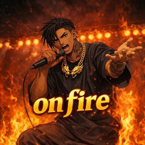 on fire