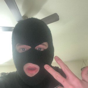 Pull up with the crib with a ski mask
