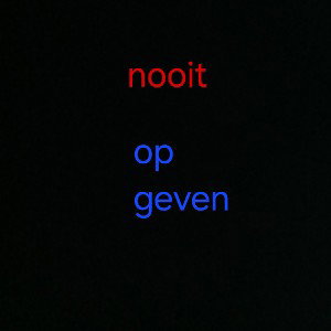 nooit opgeven 