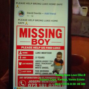 About the missing boy