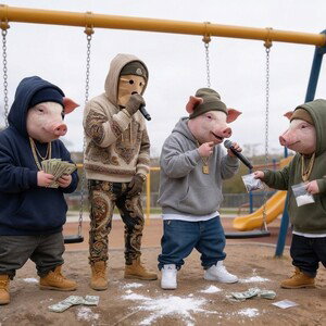 3 little piggahs hustle hard